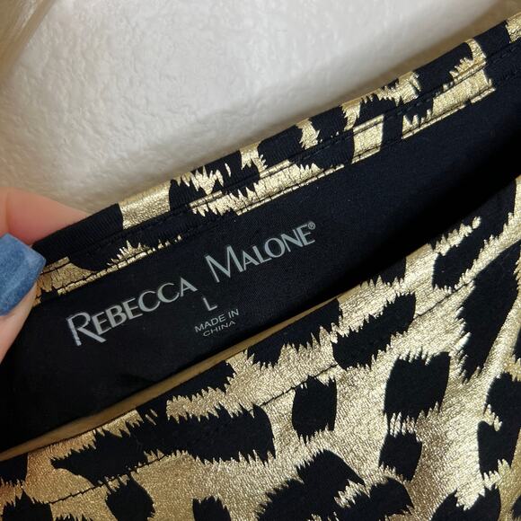 Rebecca Malone Gold Leopard Pattern Top Large - Picture 2 of 10